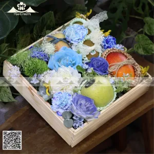 Giỏ Trái Cây Hoa Xanh Tím