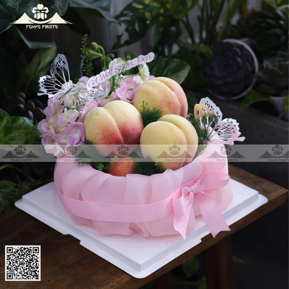 Giỏ Trái Cây Hoa Hồng Hồng Cao Cấp