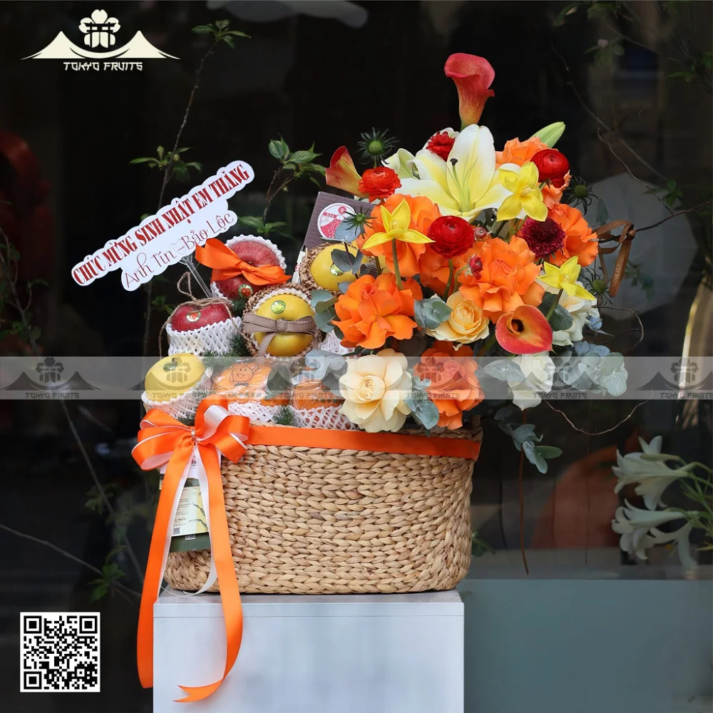 Giỏ Trái Cây Hoa Cam Rực Rỡ